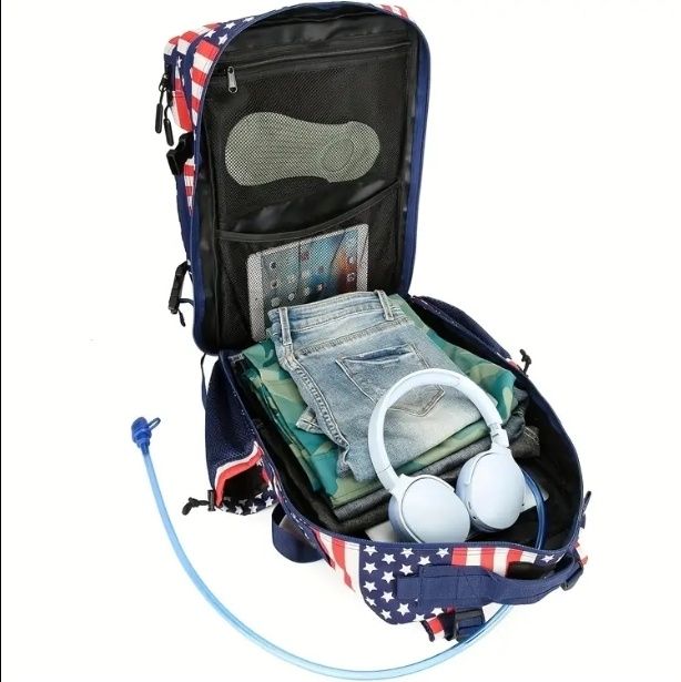 Aprox 50 litri rucsac cu tematica steag American marfa