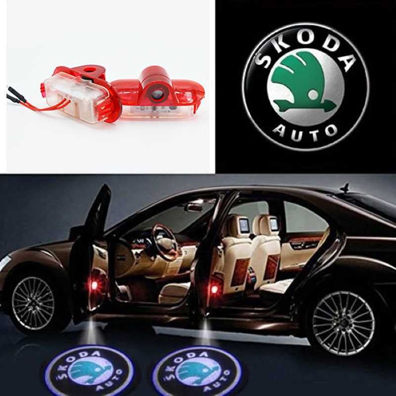 Proiectoare Logo LED Holograme pentru Portiere SKODA Octavia 2007–2012