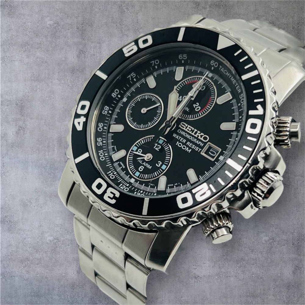 Seiko Chrnongraph Black Dial 43mm мъжки часовник
