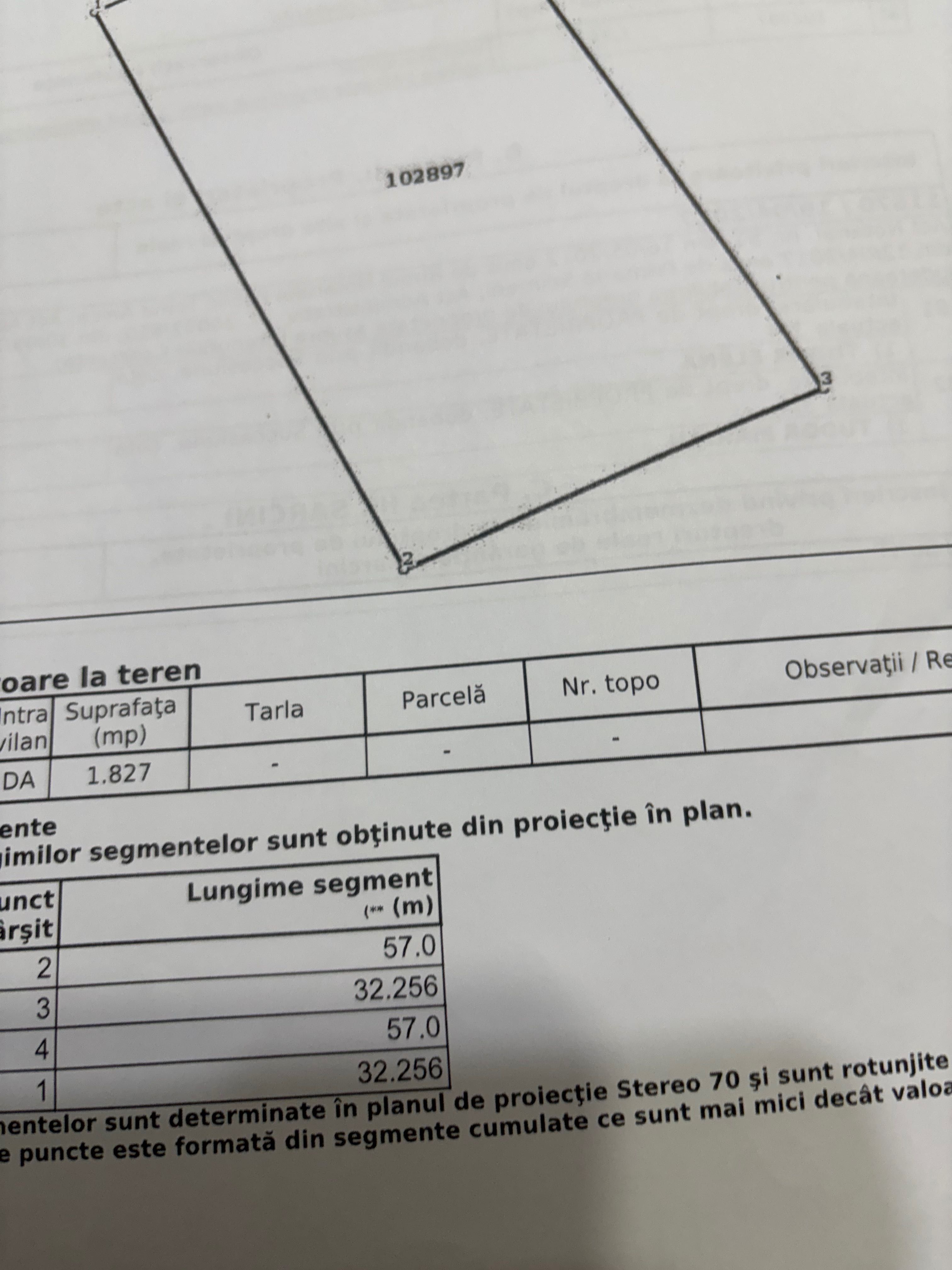 Teren de vânzare  sat Dunărea  3 loturi  lotul 1 2536 mp