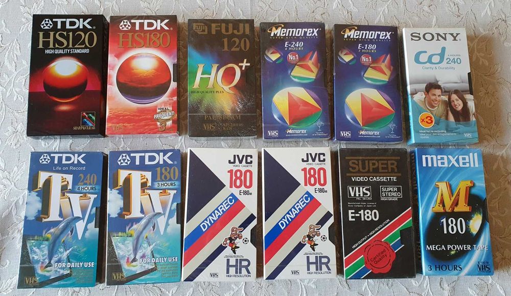 Нови видеокасети VHS TDK, JVC, BASF, Sony, Memorex. Konica