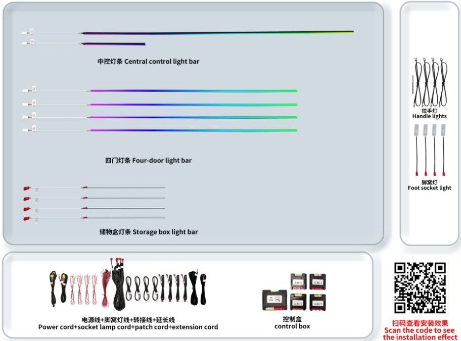 Set Lumini ambientale dedicate BMW Seria 5 F10 control navigatie/Telef
