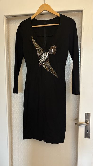 Рокля елегантна с бродирана птица р-р М
