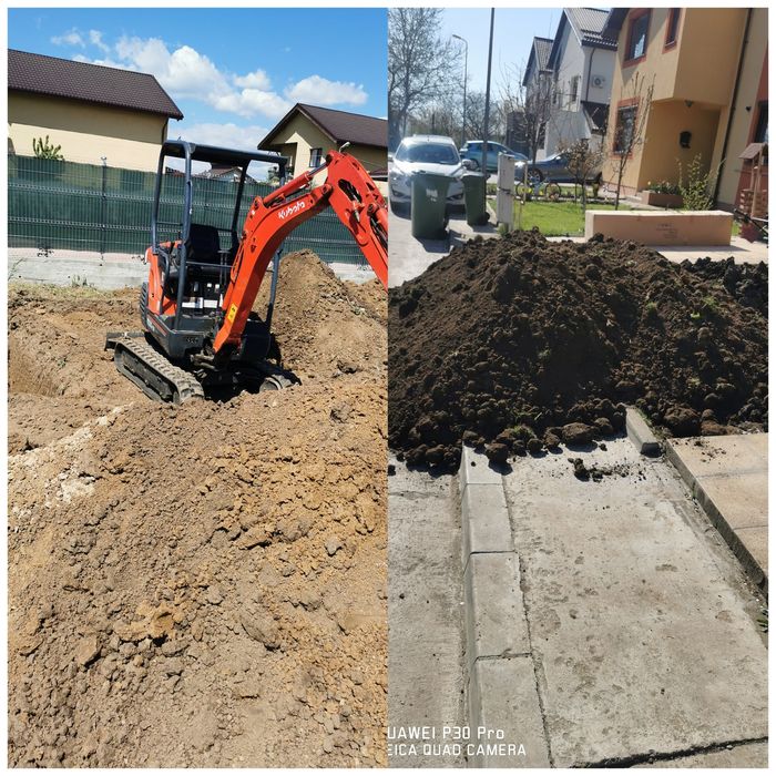 Nisip Balast Piatra Bobcat Miniexcavator