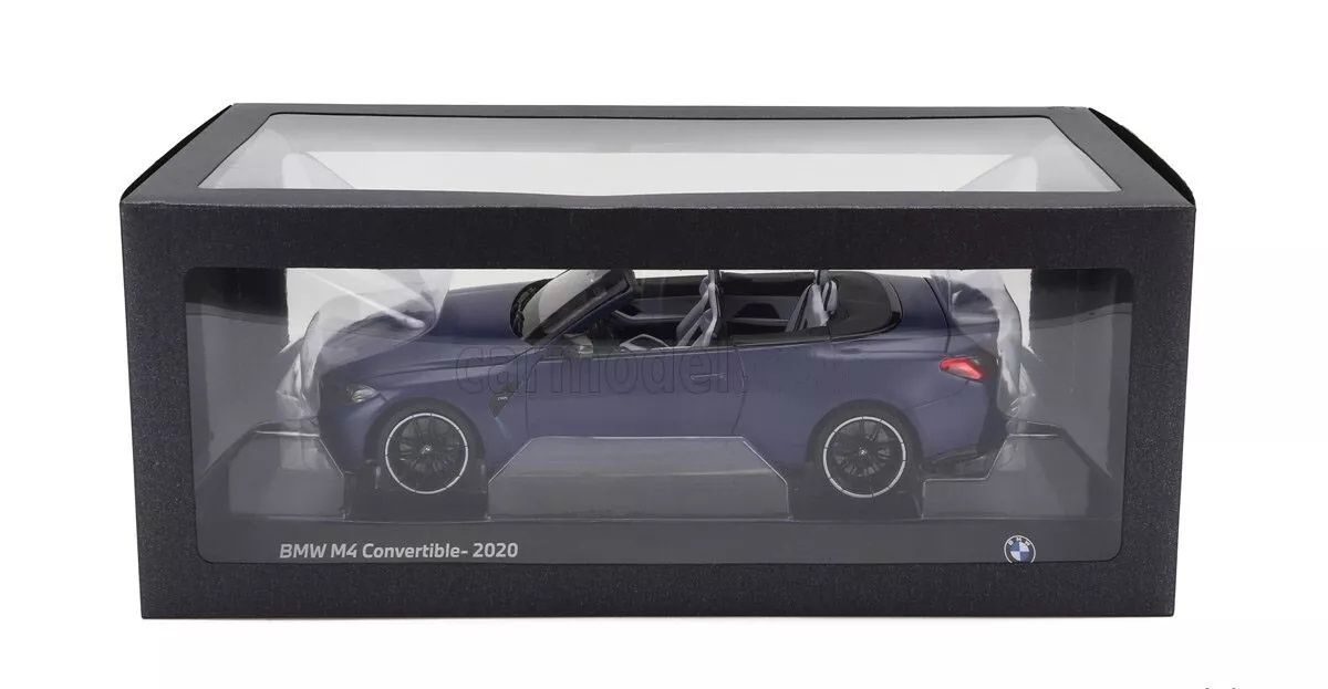 BMW M4 Cabriolet (G83) year 2021 dark blue metallic 1:18 Minichamps