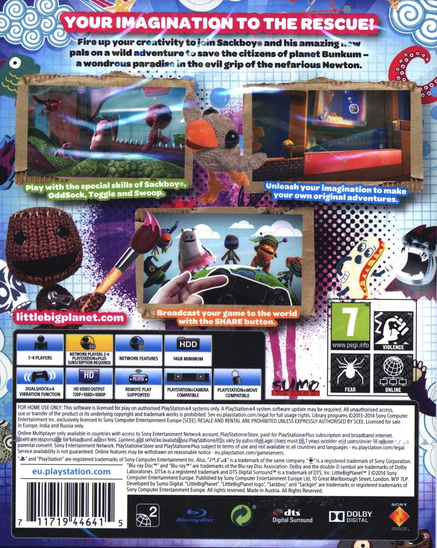 LittleBigPlanet 3 , Игра ,Playstation , PS4  PS5 , нова , налична