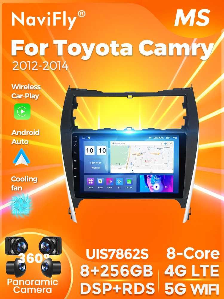 Navigatie Android 13 TOYOTA CAMRY 2012 - 2014  1/8 Gb CarPlay + CAMERA