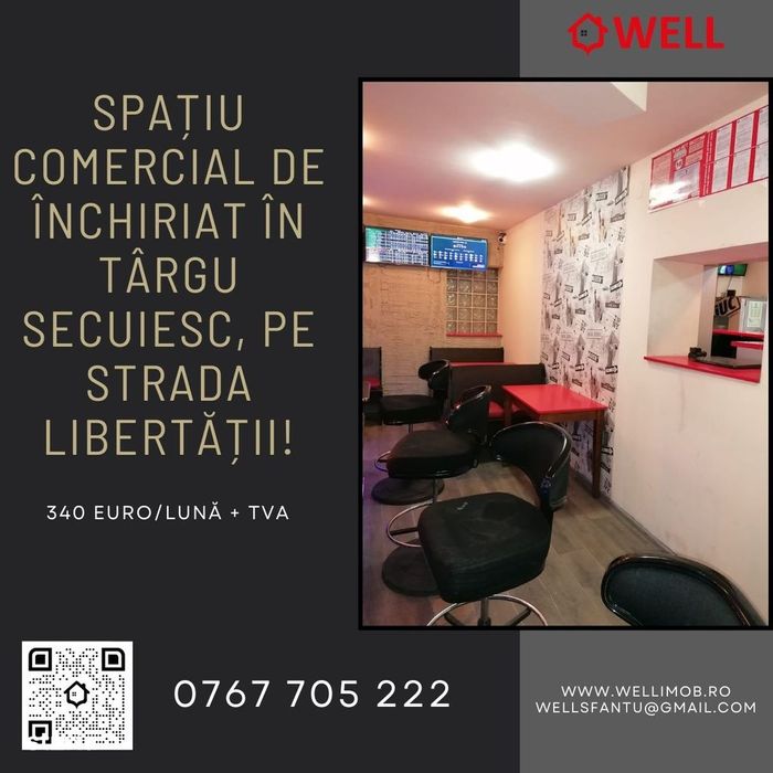 Spațiu comercial de închiriat în Târgu Secuiesc, pe strada Libertății