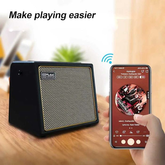 Coolmusic BP MINI за акустична китара, 30-ватов с вход за микрофон...