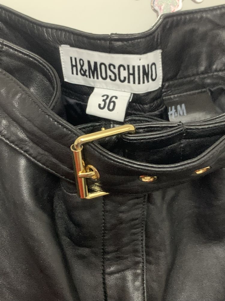 Pantaloni piele H&Moschino,marimea 36