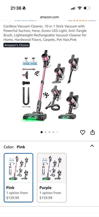 Безжична прахосмукачка, 10 в 1 45000 Pa, 500W