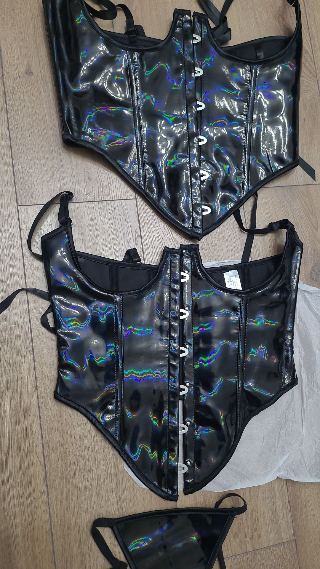 corset sexy latex lac hologram  S si M 2201