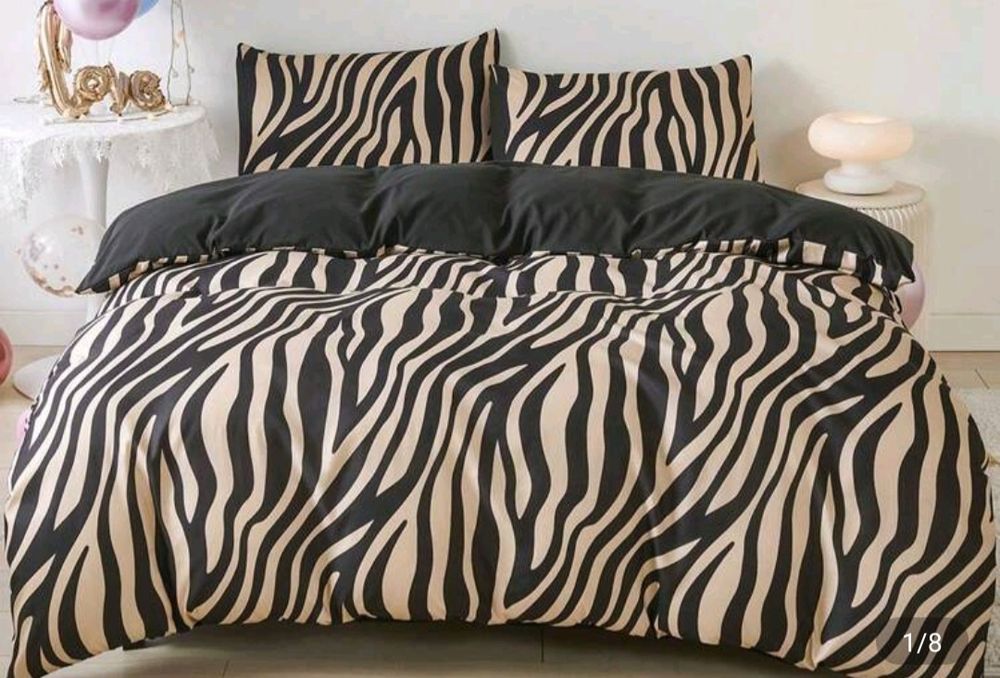 Lenjerie pat noua negru/bej