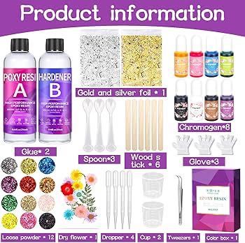 Творчески сет - епоксидна смола 1:1 за бижута, декорации и арт проекти