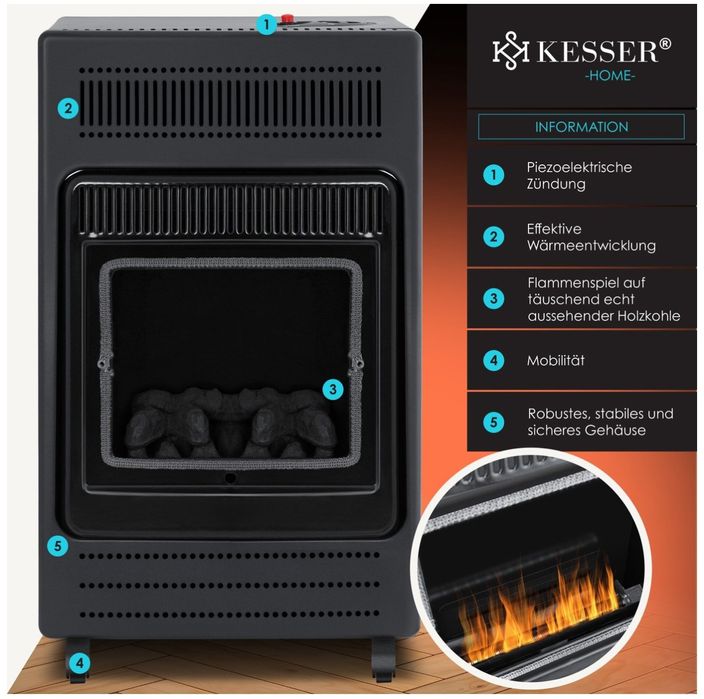 Газова печка за отопление Lesser 3,4 KW