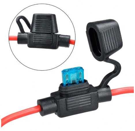 Suport pentru sigurante auto 12V-32V  izolatie rosie, 30 cm