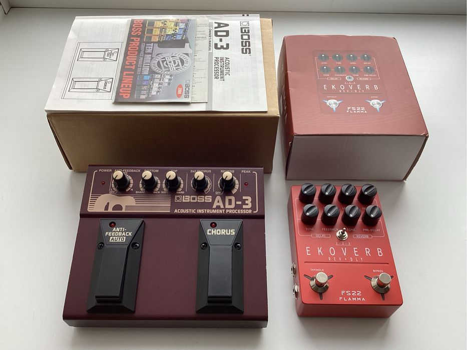 Педали эффектов Flamma FS-22 (EkoVerb) , преамп BOSS AD-3