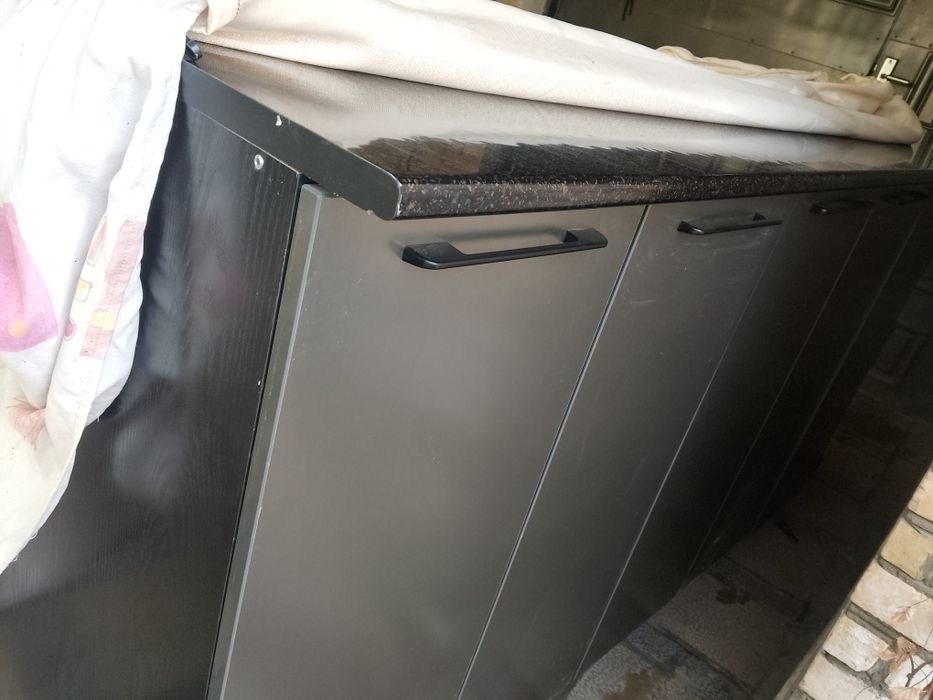 Барный стол, серый. Металлический.коричневый