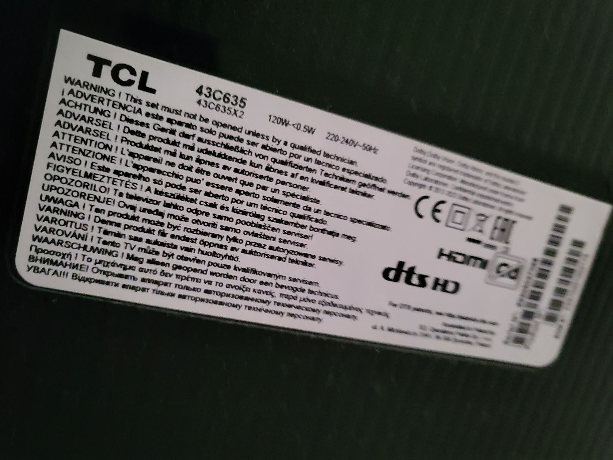 Смарт тв TCL 43c635
