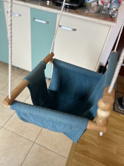 Leagan de interior/exterior pentru copii (lucrat handmade), verde