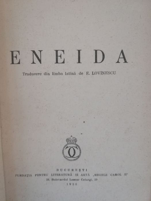 Eneida de Virgiliu tradus de E. Lovinescu