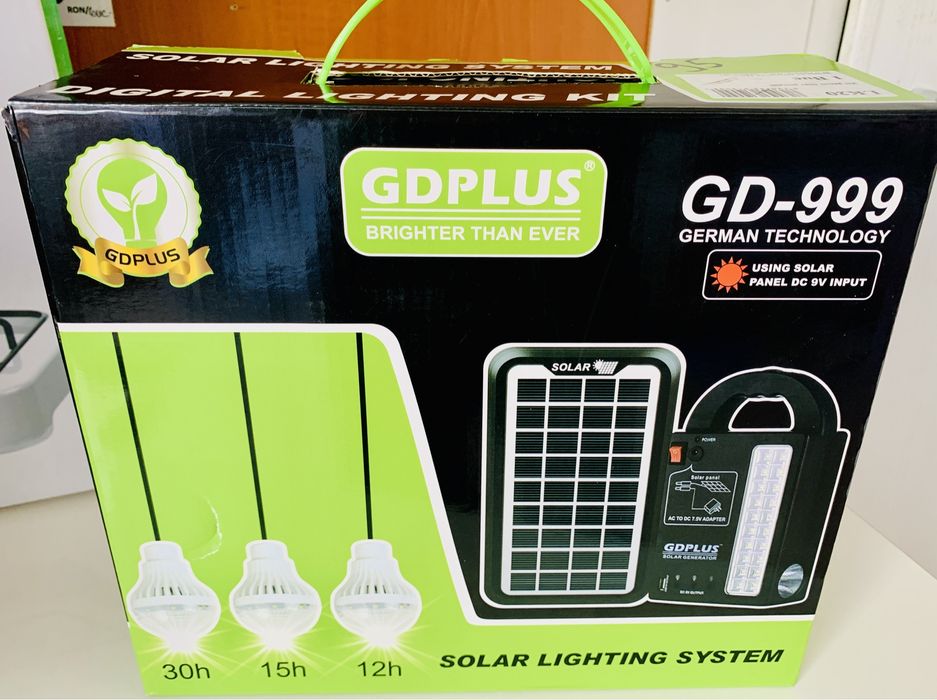 Kit iluminat portabil LED cu 3 becuri