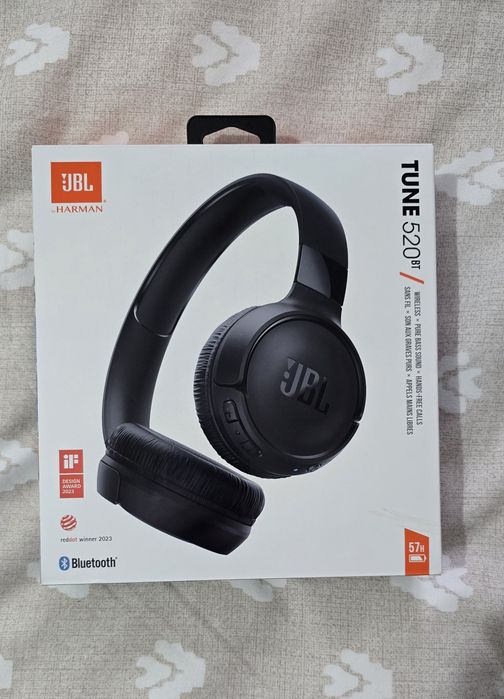 Casti JBL Tune 520BT, Bluetooth, On-ear, Microfon, negru