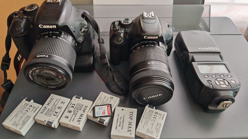 Canon EOS 600D 2 БР. +18-55 и 18-135 стабилизирани