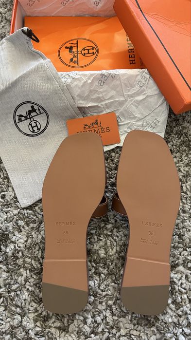 Papuci Hermes Oran piele naturala STOC 38