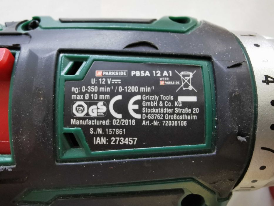 Mașină de găurit și înșurubat Parkside PBSA 12 A1