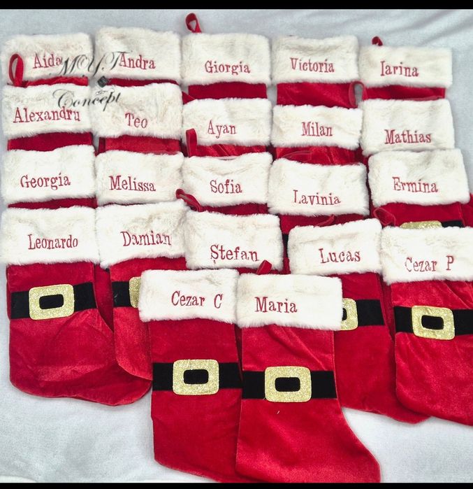 Șosete/cizmulițe Moș Nicolae personalizate