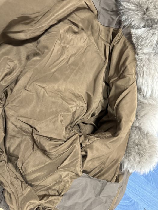Geaca de fas, cu puf de rata si blana naturala de vulpe, marimea S