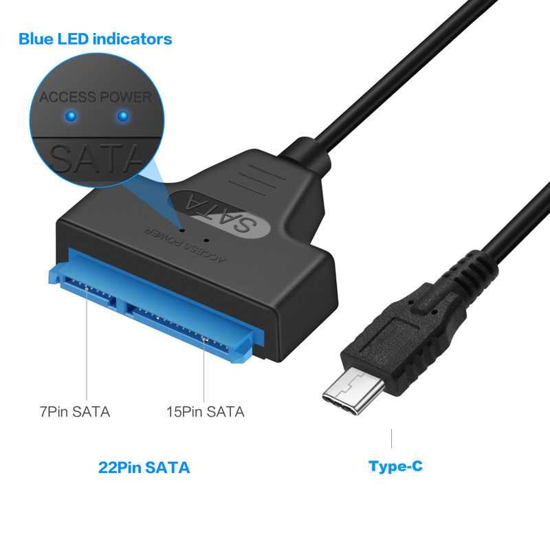 Адаптер от USB-C към HDD/SSD STELS, Кабел, SATA, 2.5 инча