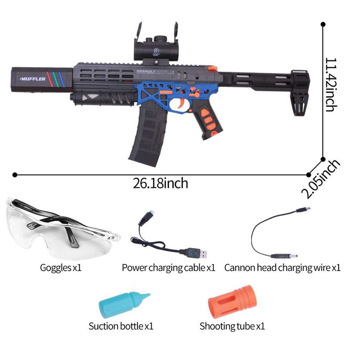 Гел бластер МК6, Автоматична и ръчна стрелба, Син и Червен