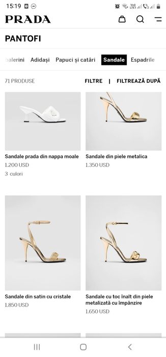 Sandale pantofi Prada original okazie