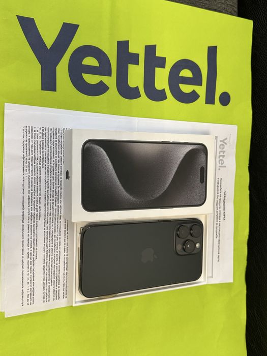 КАТО НОВ 512GB iPhone 15 Pro Max Yettel Гаранция до 2025г Black