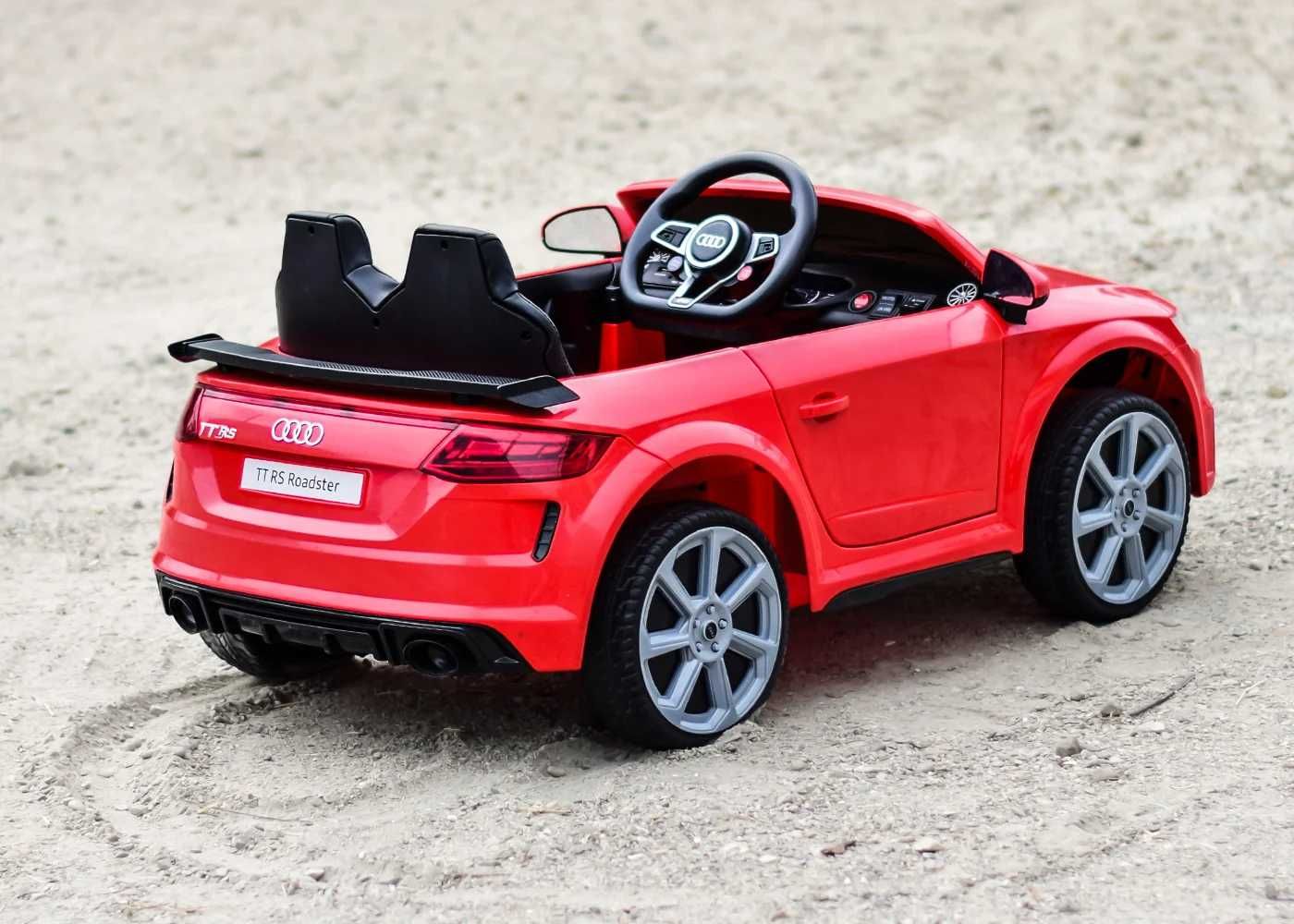 Masinuta electrica  copii 1-5 ani Audi TT, Roti Moi, Scaun Piele #Rosu