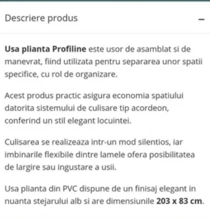 Ușă pliantă din pvc (alb)