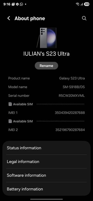 Samsung S23 Ultra 1 Tb.