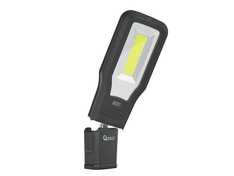 Работна лампа led cob 10w+5w акумулаторна с държач, магнитна, кука 200