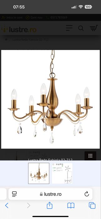 2 Candelabre si 3 Lustre de arama Italia