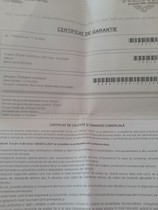 Vand motocultor Nou cu garantie