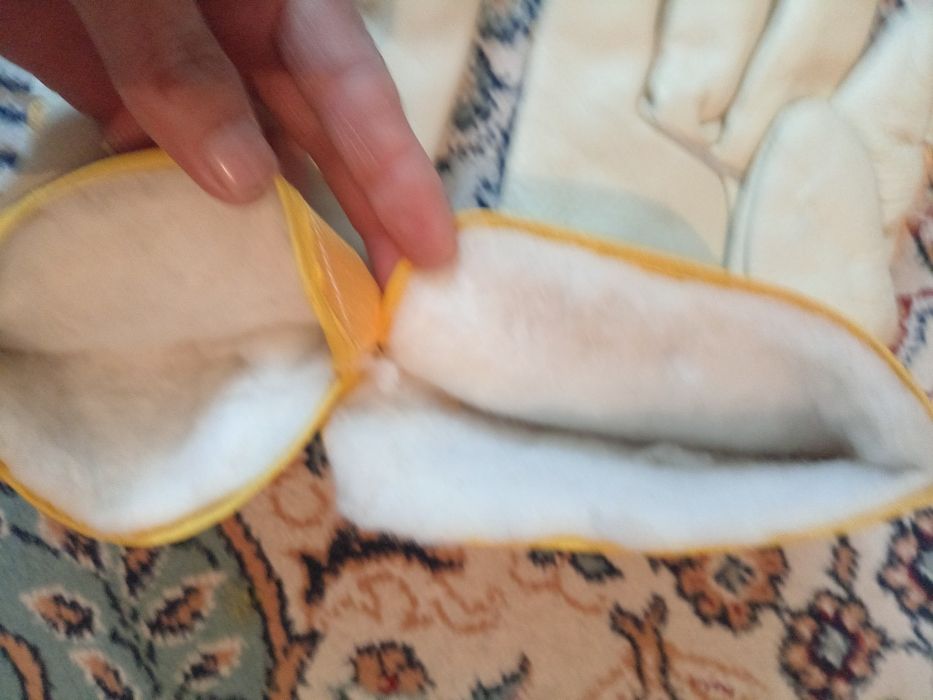 Перчатка зимние кожанный
