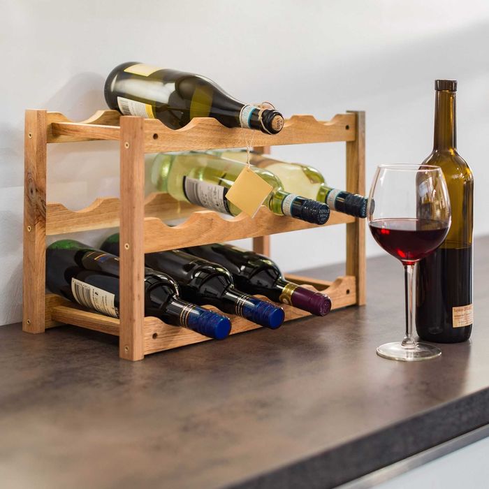 Suport pentru Vin din Lemn de Nuc ptr. 12 Sticle Elegant 28x42.5x21 cm