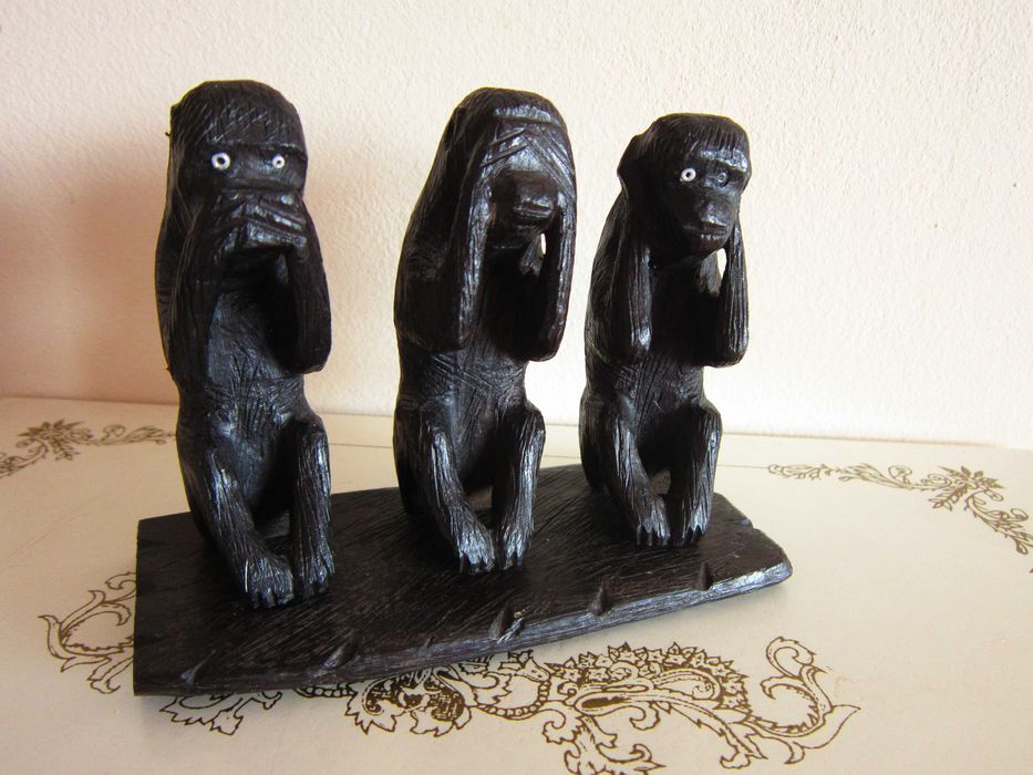 cadou deosebit Legea de Aur 3 maimute intelepte abanos