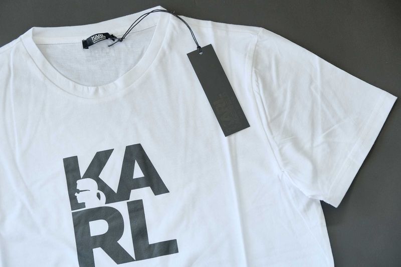 Промо KARL LAGERFELD-S/М/XL-Оригинална бяла мъжка тениска