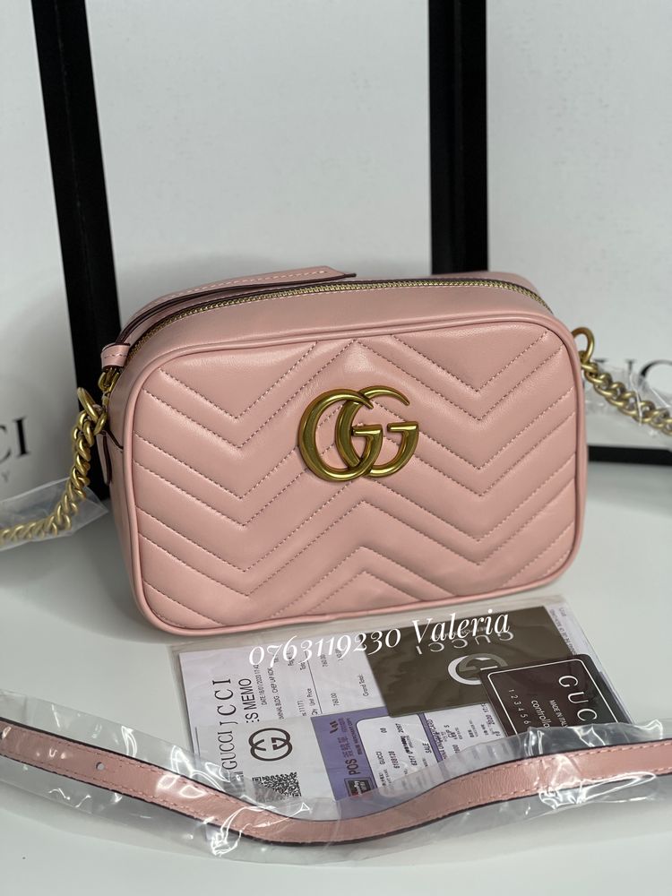 Geanta Gucci Marmont Roz (cu fermoar)