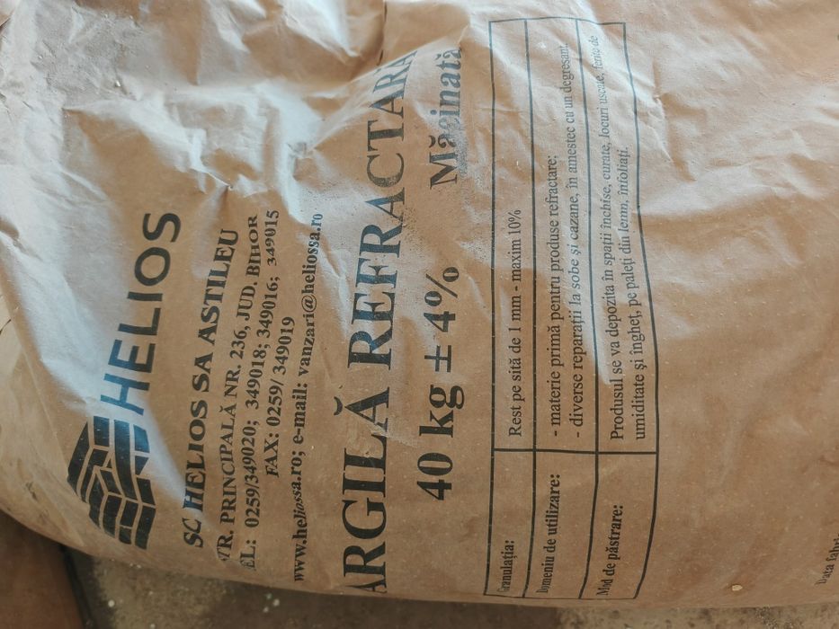 Argila refractara 40 kg Helios