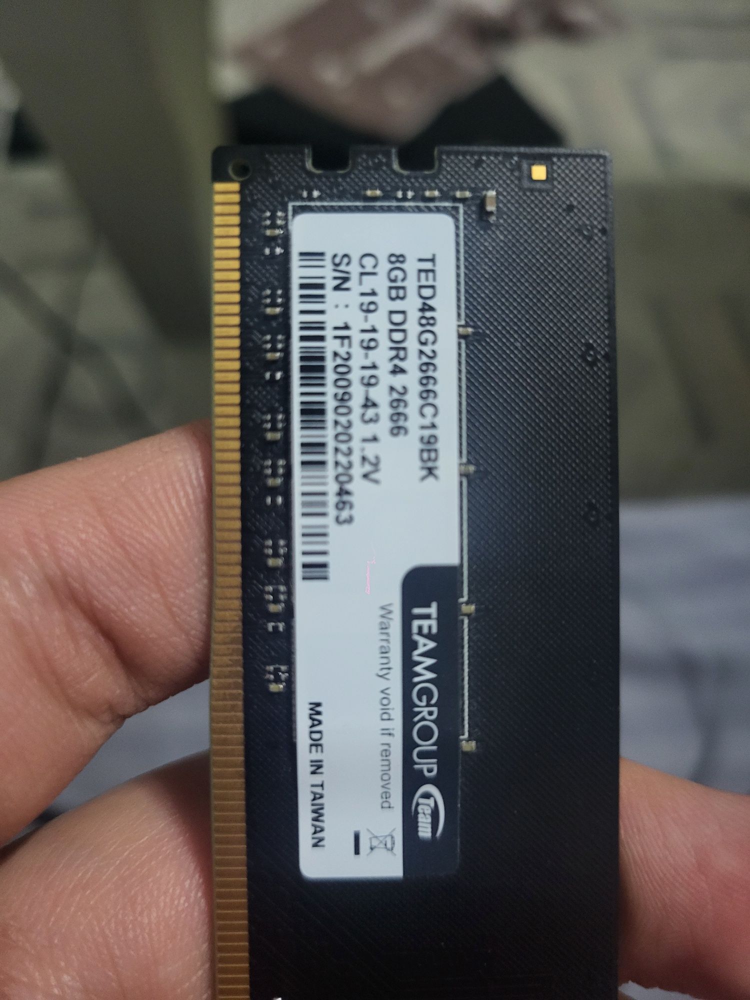 Озу от Team group 8gb ddr4 2666 CL19  1.2V