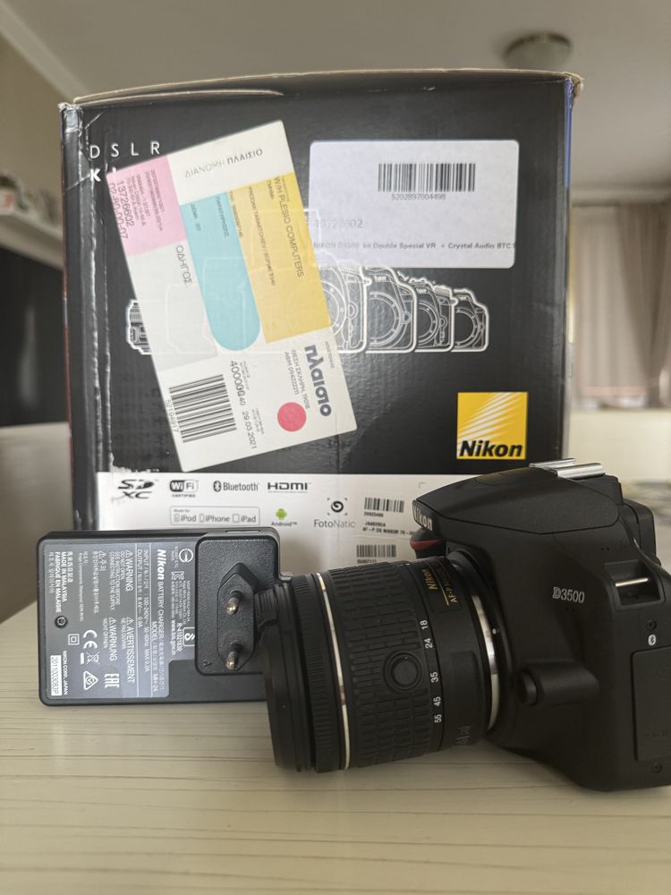 Нов Фотоапарат DSLR Nikon D3500, 24.2MP + Обектив AF-P 18-55 мм VR